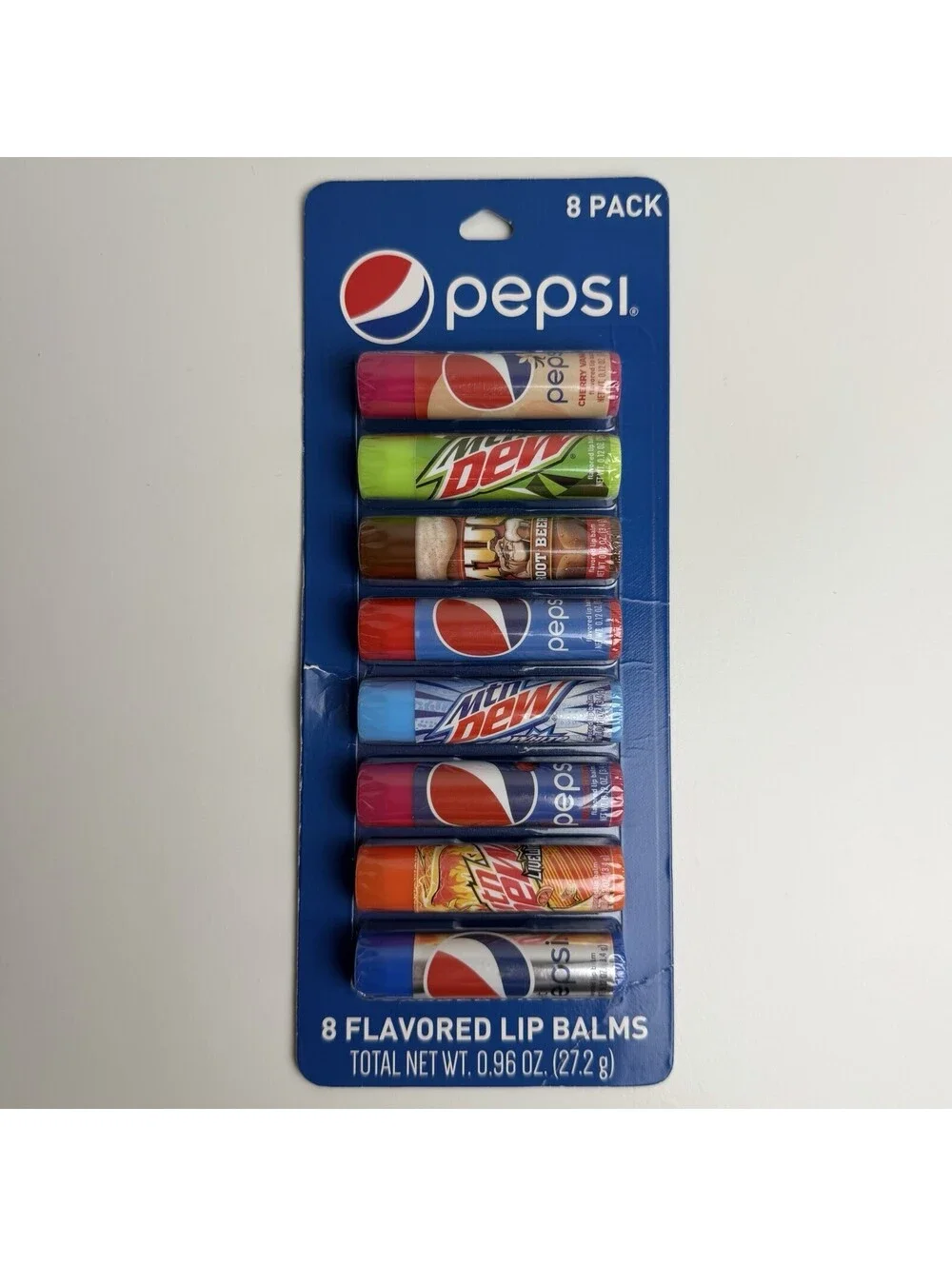 Taste Beauty Pepsi 8 Pack Flavored Lip Balm Soda Mountain Dew New Sealed